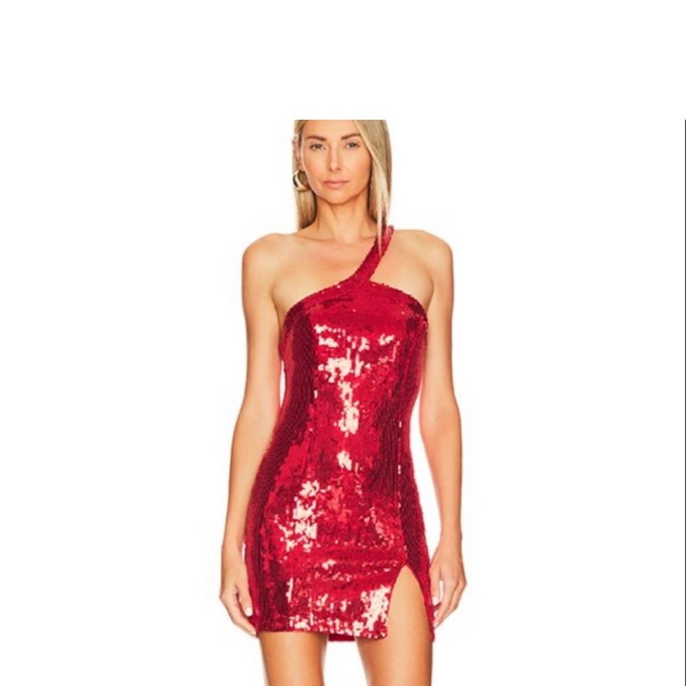 Superdown Cicely Mini Dress in Red sequin
